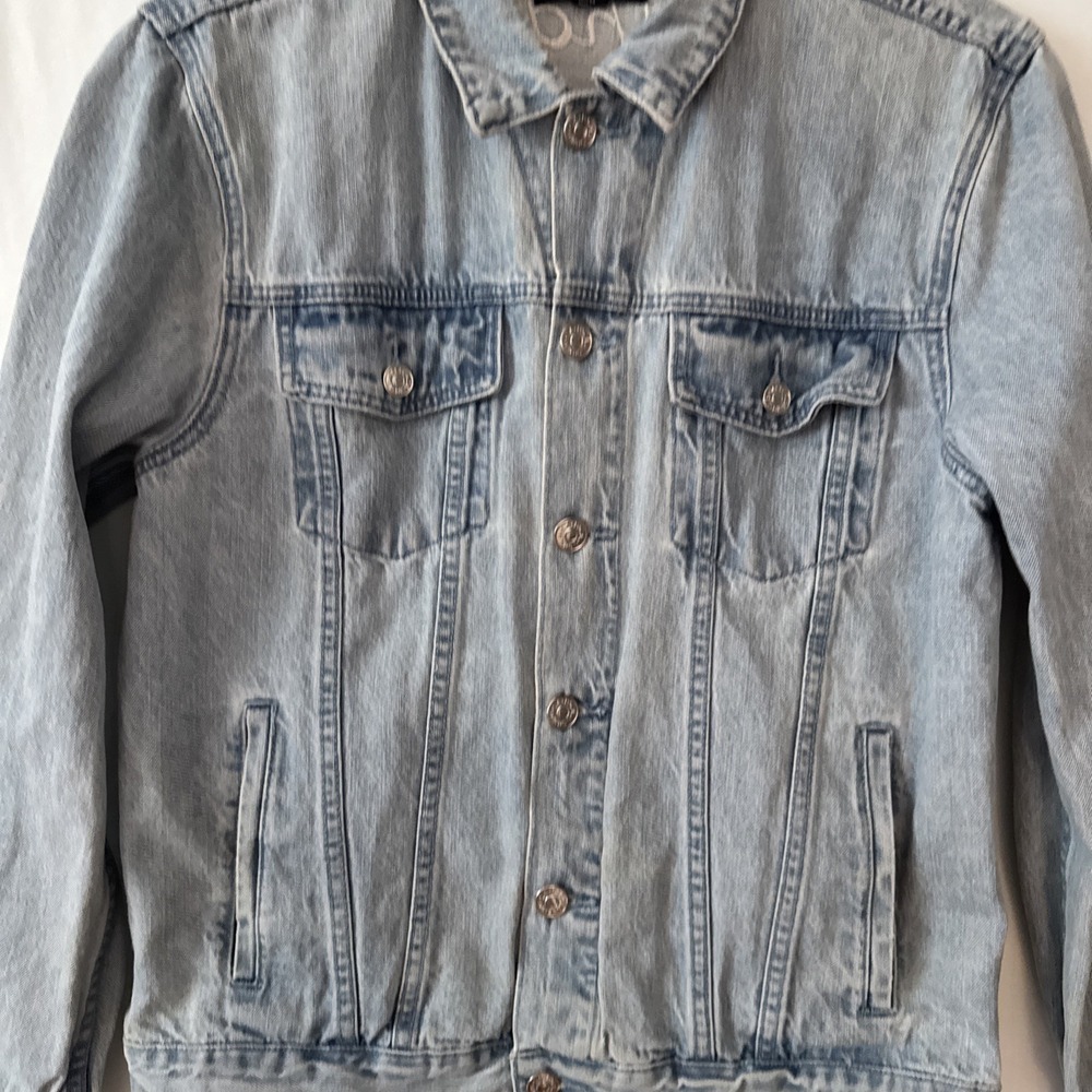 PacSun Jean Jacket M, Embroidered Japan Tiger Dragon Y2K Gorpcore Thrashed Punk - Picture 6 of 16